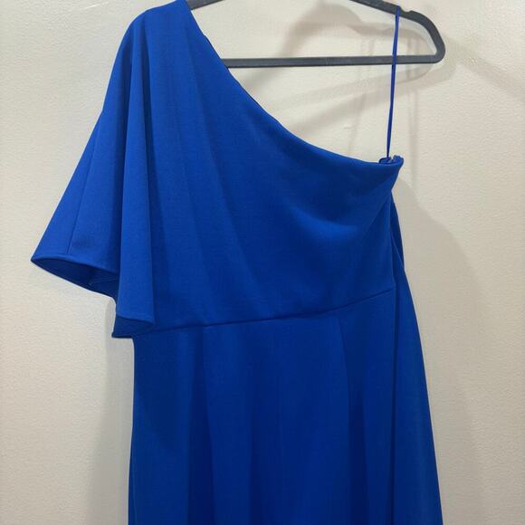 Adrianna Papell Jumpsuit- Royal Blue One-Shoulder Wide-Leg Jumpsuit- Size 8 - Picture 8 of 15